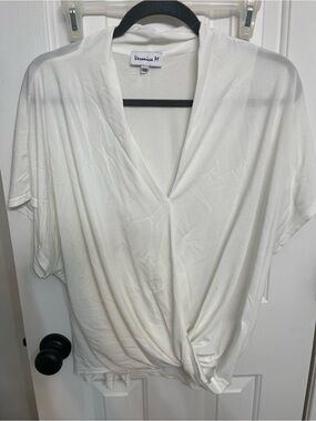 Veronica M surplice short sleeve blouse